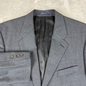 CHAPS Ralph Lauren Blazer Men 44T Dark Gray Wool Suit Jacket Made in Canada